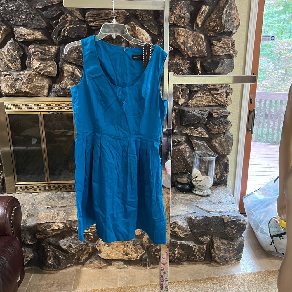 Dana Buchman NWT Blue Pleated Dress